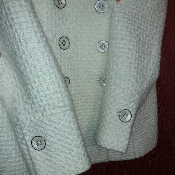 WHITE / BLACK classic blazer in beige or off white color - Picture 5 of 10